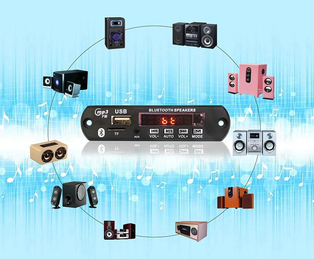 Car Audio Support MP3 FM Player with Bluetooth Decoder Board