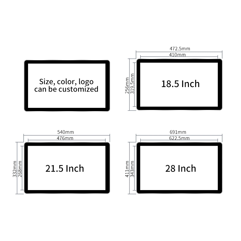 Backlight Integration Series Infrared Touch 178 Degrees Full Viewing Angle Wall Mount Digital Signage 21 Inch Touch Screen