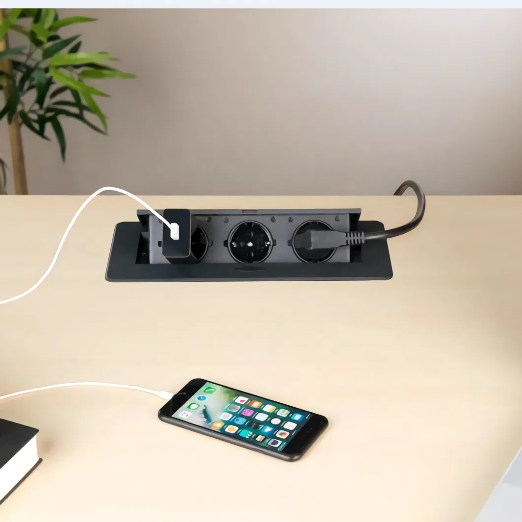 Office Conference Table Tabletop Kitchen Elctric Multi Used Power Extension EU Power Pop up Socket Table Desktop USB Charger Outlet Box