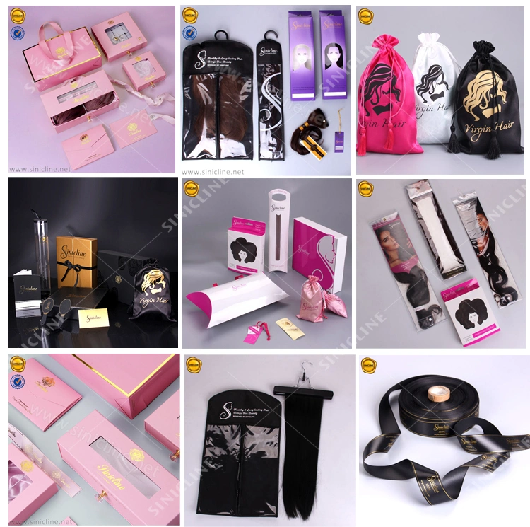 Sinicline Custom Logo Printed Hair Extension Packaging Drawer Box