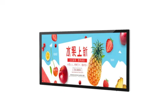 55-Zoll-Bodenmontage-Bushaltestellen-Plattform, vollfarbiges Digital-Signage-LCD-Display